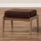Baxton Studio Sigrid Dark Brown Upholstered Antique Oak Finished Wood Ottoman 162-10405 - alternate 7